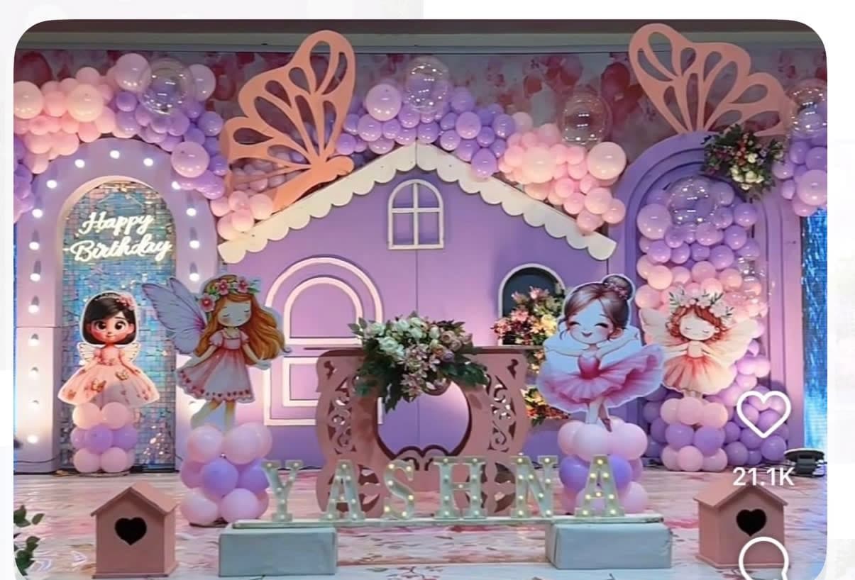 Grand Butterfly Birthday balloon Theme Decor — photo 1