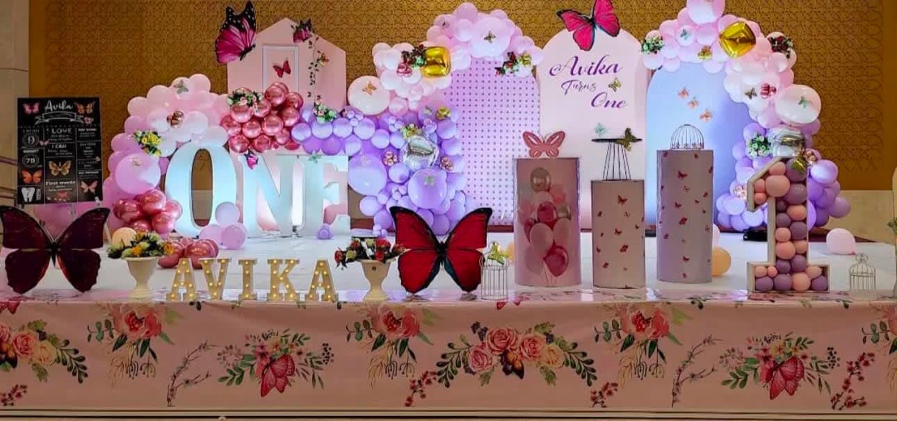 Grand Butterfly & Balloon Theme Decor | Luxury Birthday Decoration — photo 1