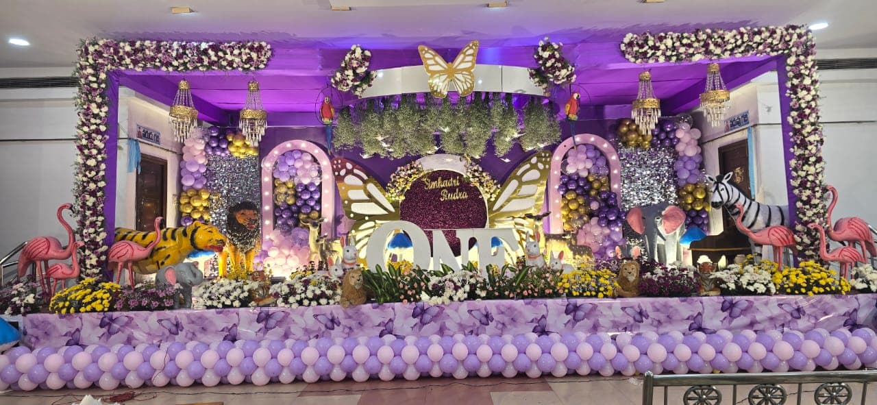 Grand Butterfly & Animal Theme Birthday Decoration