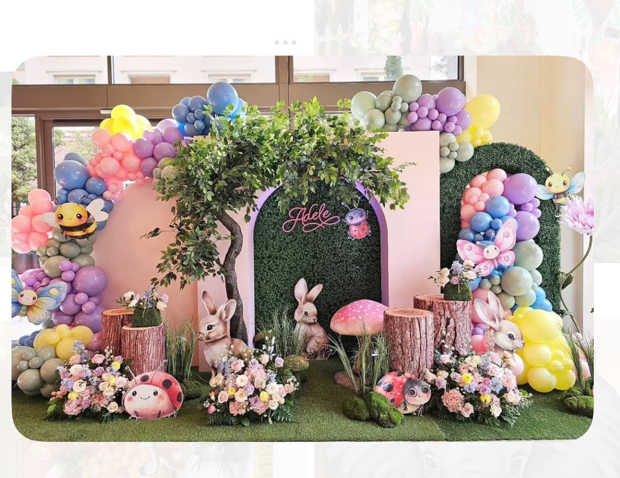 Balloon, Flowers & Animals Birthday Decoration