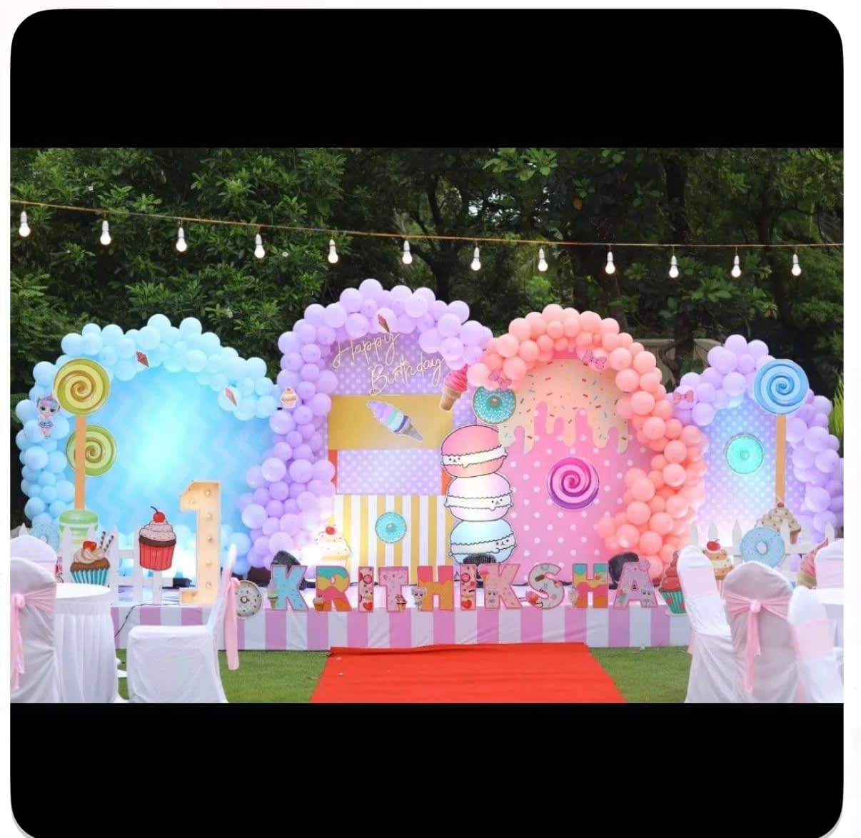 Outside Candy colourful Balloon Birthday Theme decor