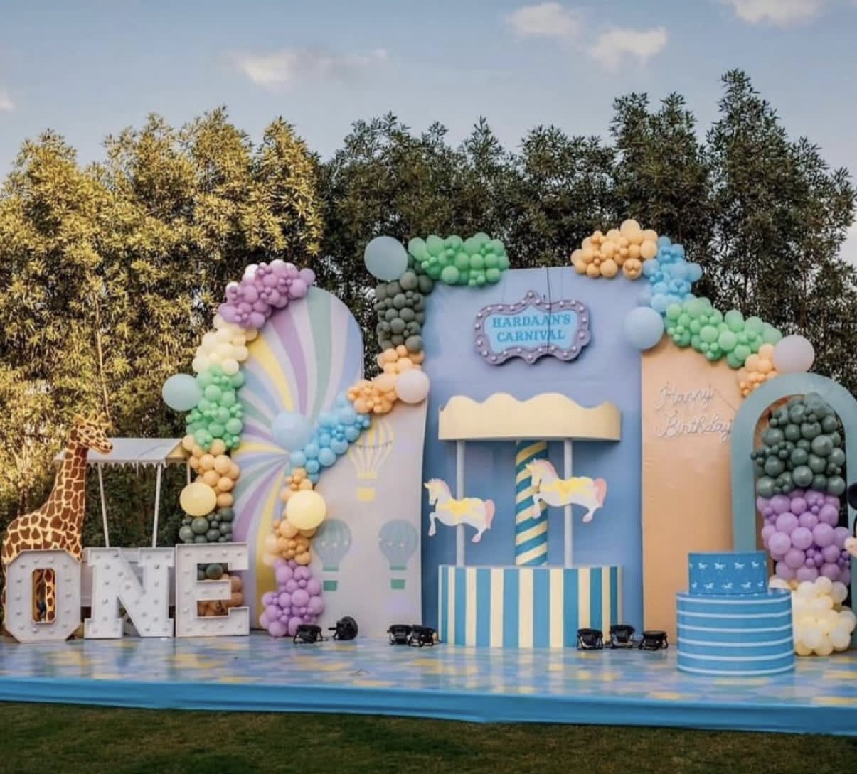 Grand Pastel Carnival Birthday Decoration