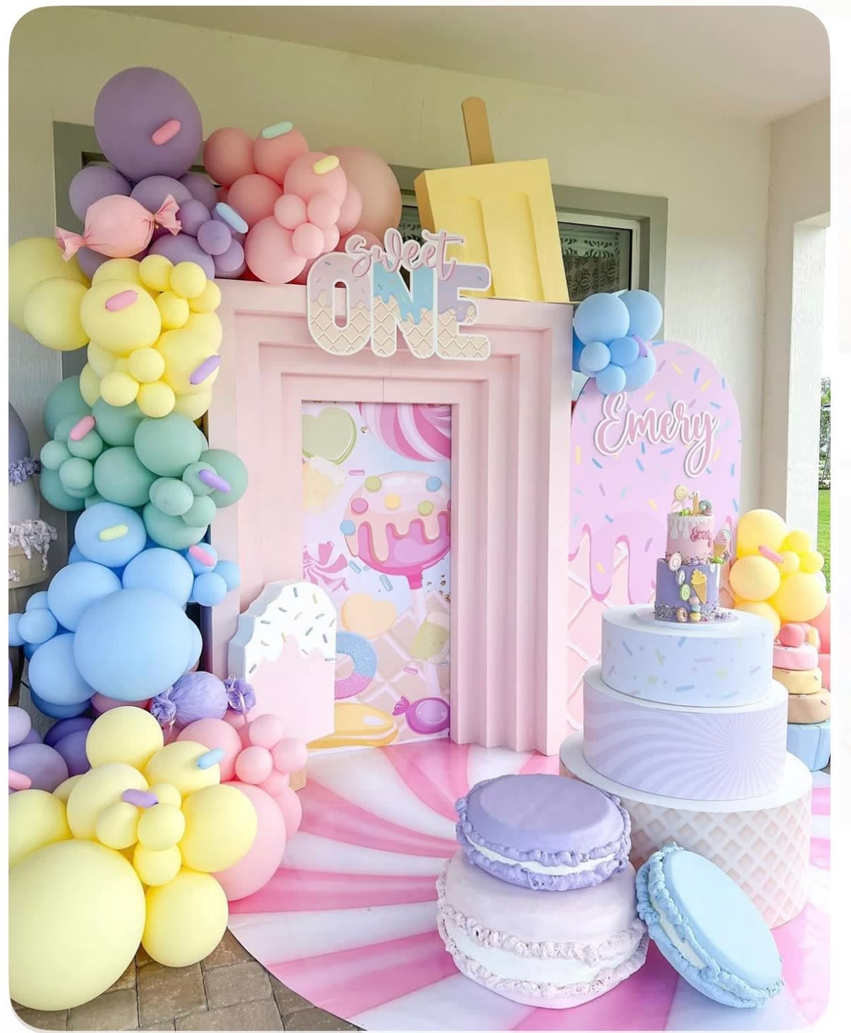Simple Candy Birthday Decoration | Colorful Balloon Theme