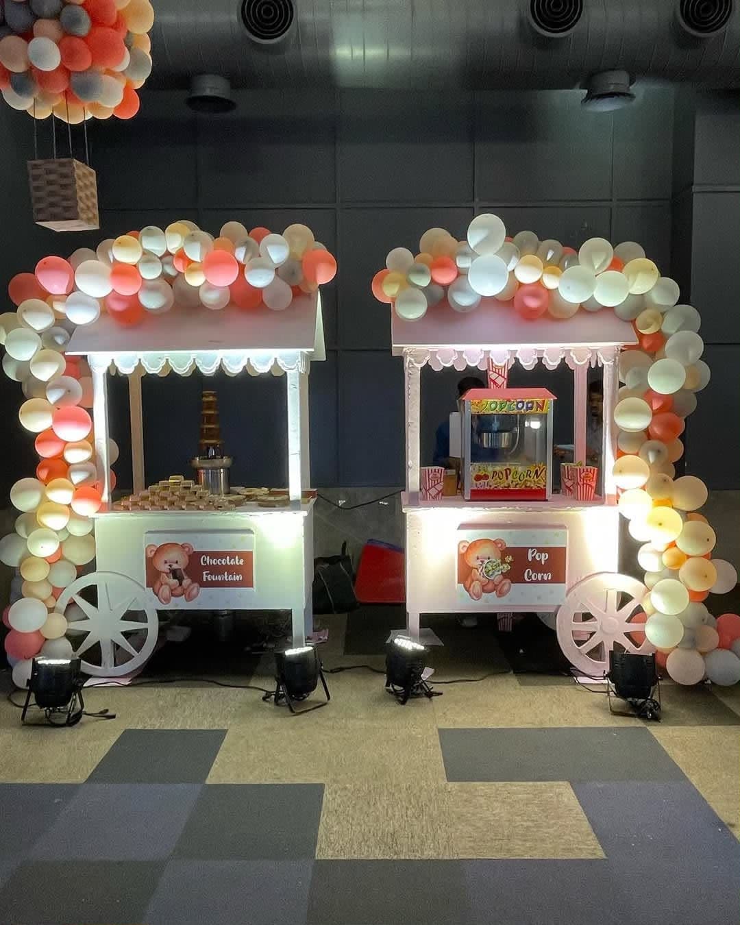 Popcorn Cart & Chocolate fountain rental for Kids Birthday Parties & Events