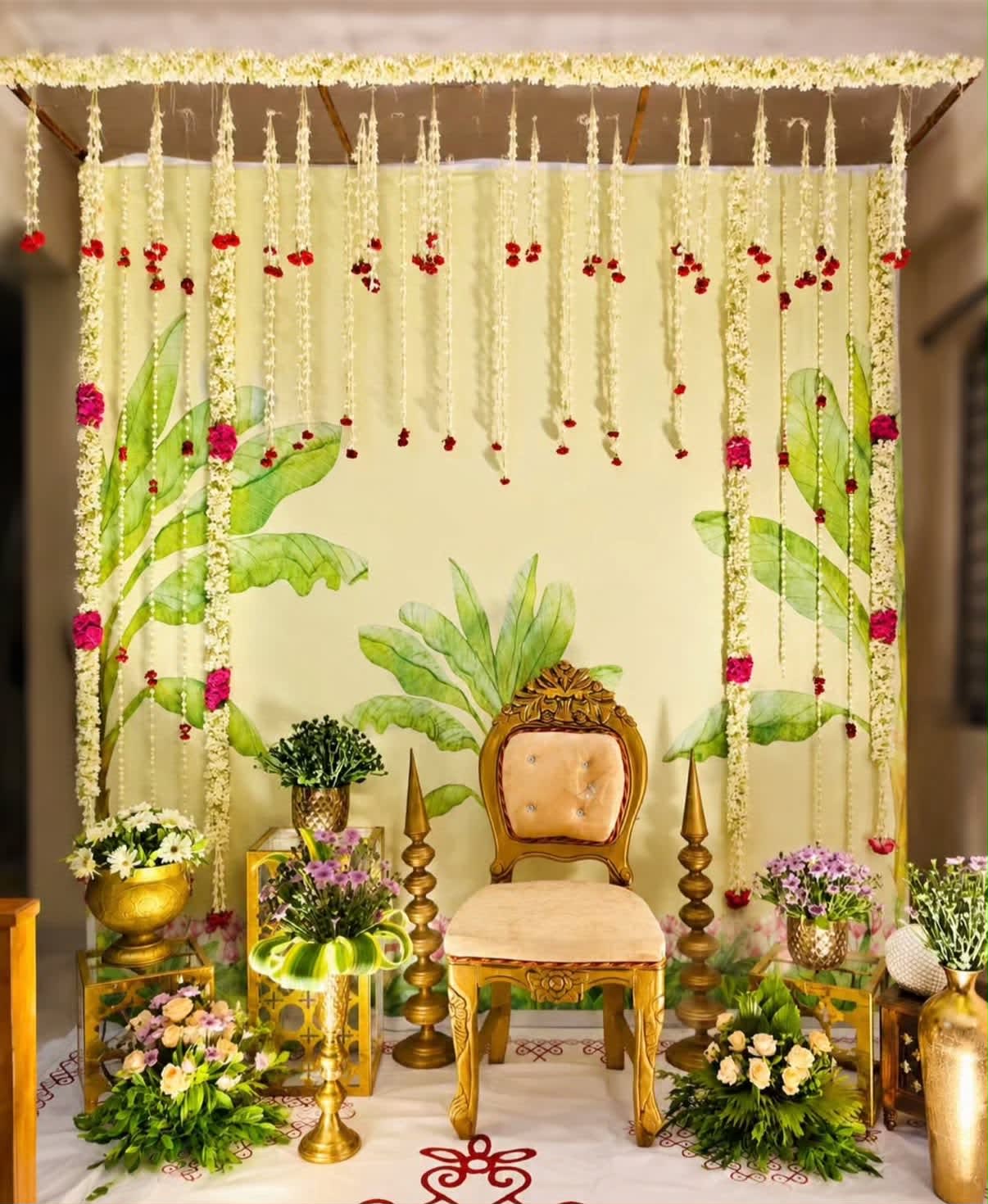 Simple White Flower Decor | Elegant Floral Stage Decoration